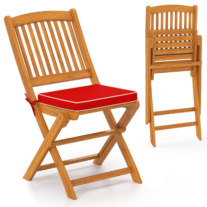Outdoor Folding Chairs with Seat Cushions Set of 2 - Tampa Home & Garden Store