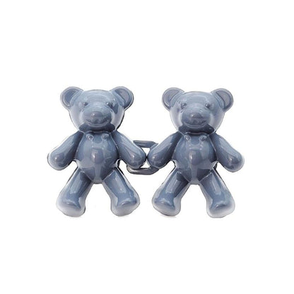 Bear shaped jean button extender pair, blue-gray linked plastic bears on Tampa Home & Garden Store