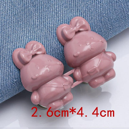 Bear-shaped pink jean button extenders Stevvex, 2 pcs, plastic, adjustable waist on Tampa Home & Garden Store