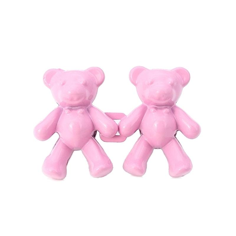 2-pack pink bear-shaped jean button waist extenders connected by a small link on Tampa Home & Garden Store