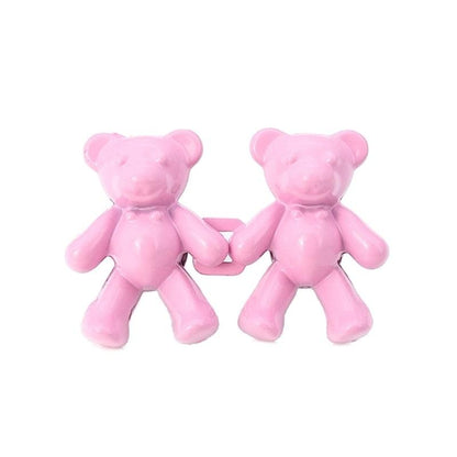 2-pack pink bear-shaped jean button waist extenders connected by a small link on Tampa Home & Garden Store