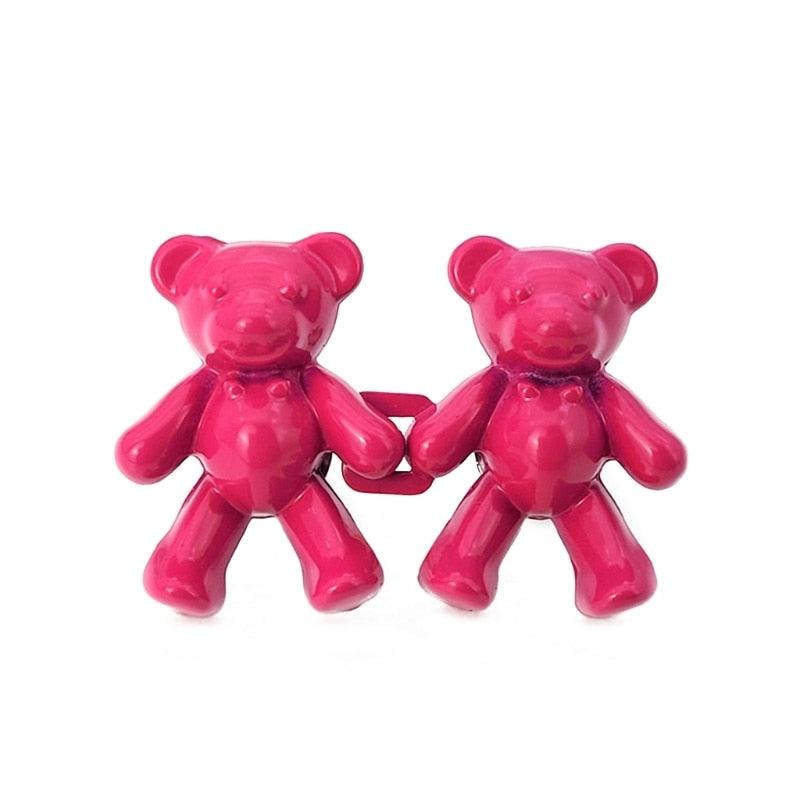 Bear-shaped pink jean button extenders (2 pcs) connected by a link Stevvex HM11BS334CSS on Tampa Home & Garden Store