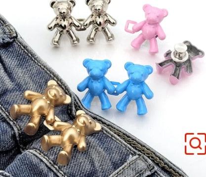2-piece bear-shaped jean button extenders in mixed colors for adjustable waist fits Stevvex HM11BS334CSS on Tampa Home & Garden Store
