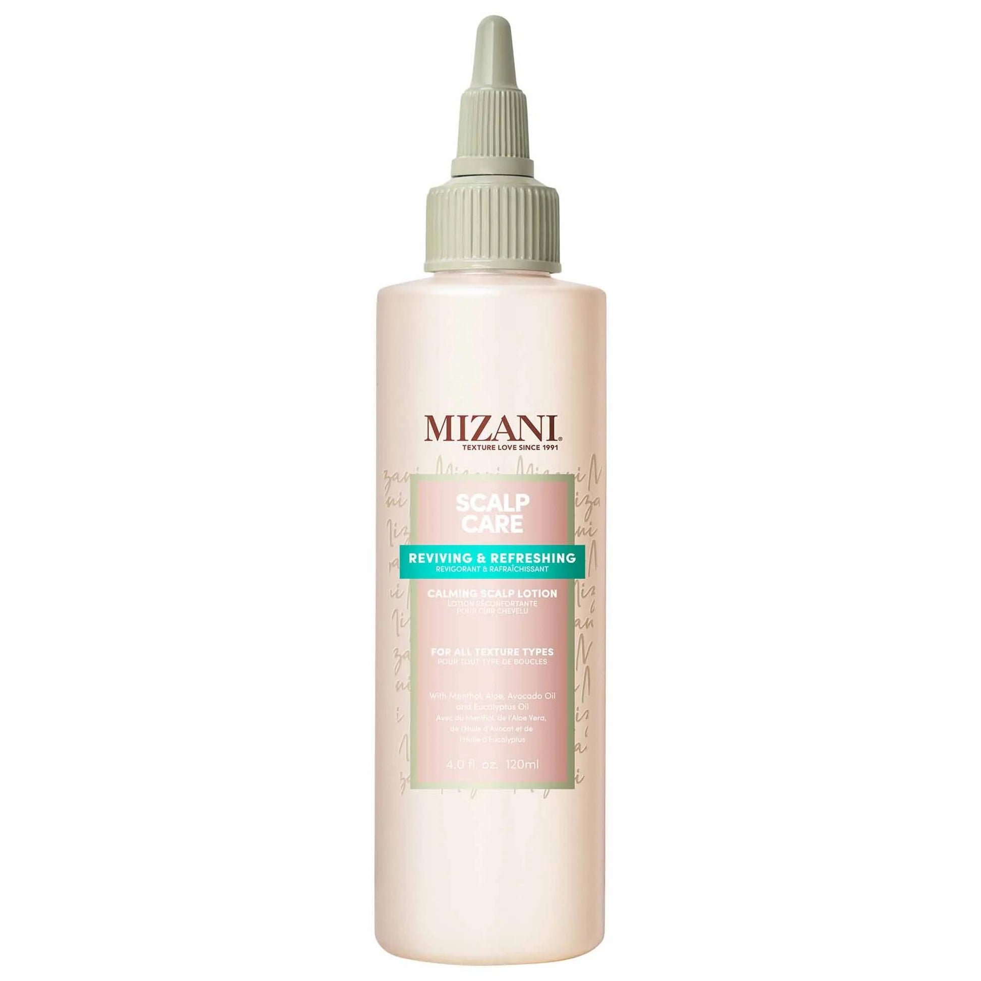 MIZANI Scalp Care Lotion bottle with dropper cap and teal label for soothing scalp on Tampa Home & Garden Store