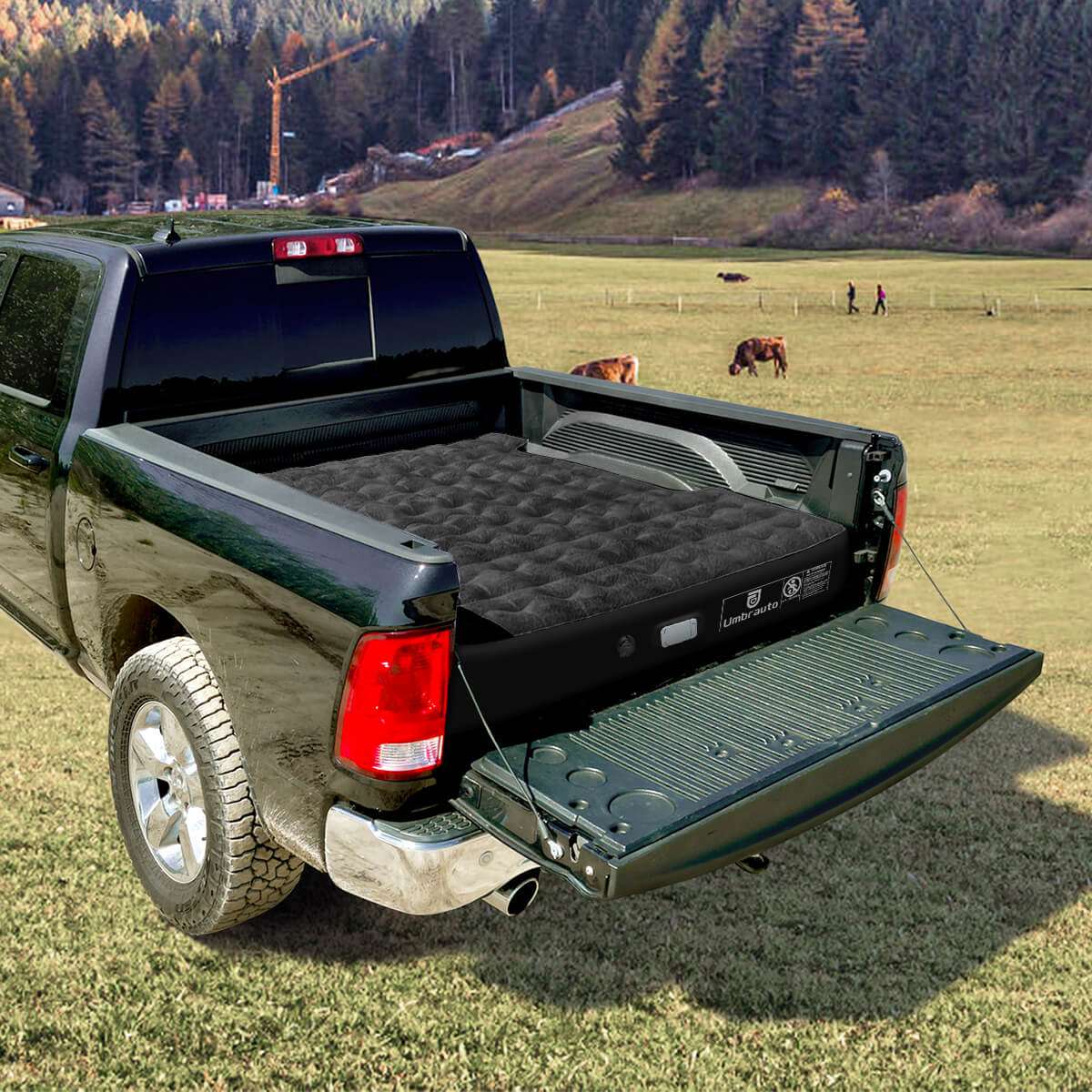 Umbrauto Truck Bed Air Mattress 5.5–6.5 ft built-in pump, tufted surface for truck bed on Tampa Home & Garden Store