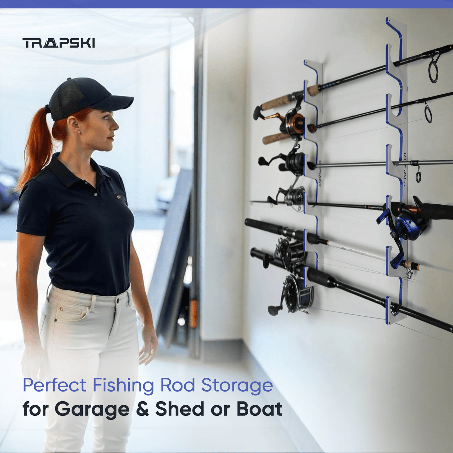 3, 4, 6+ Fishing Rod Racks Wall or Ceiling Mount Fishing Pole Storage Rack - Tampa Home & Garden Store