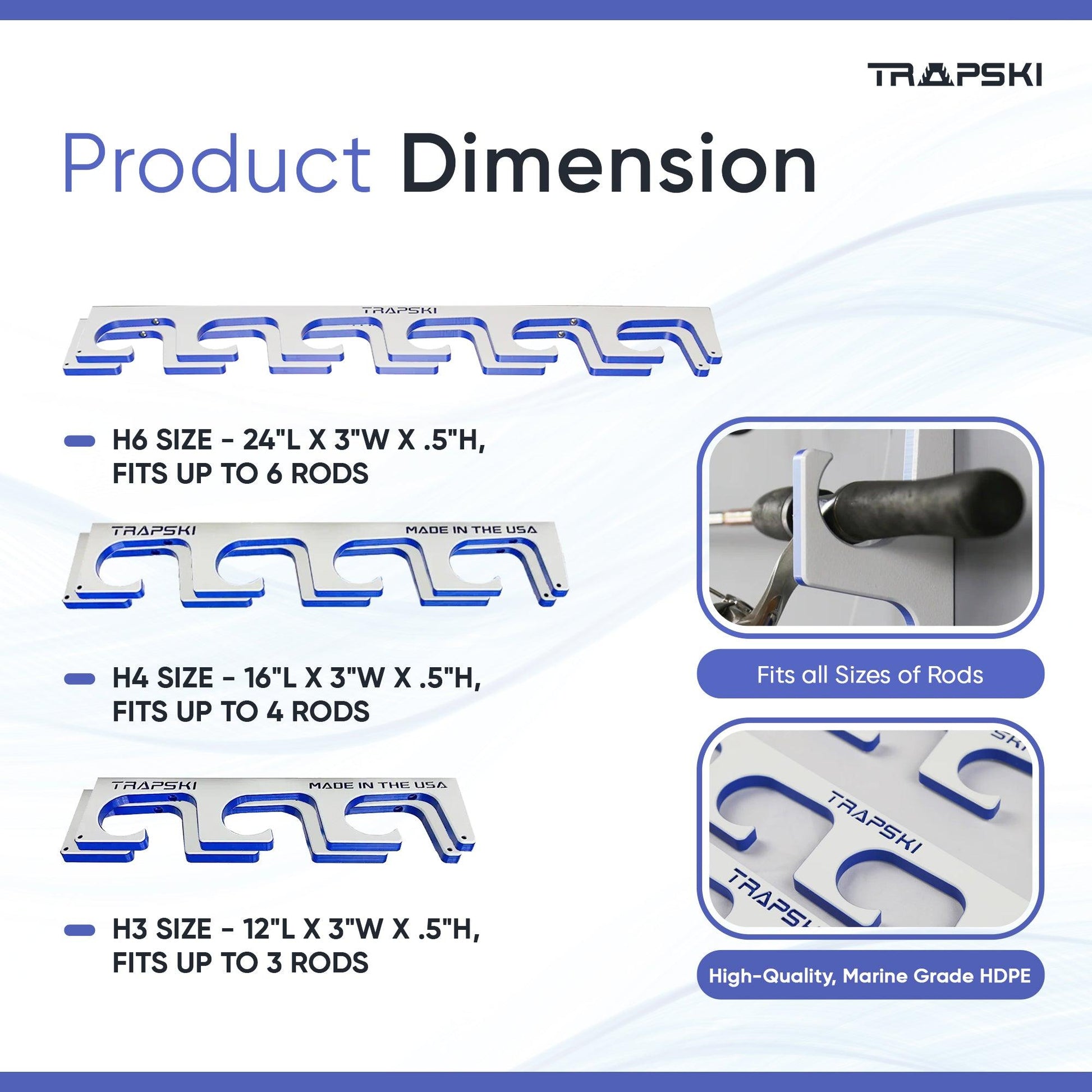 3, 4, 6+ Fishing Rod Racks Wall or Ceiling Mount Fishing Pole Storage Rack - Tampa Home & Garden Store