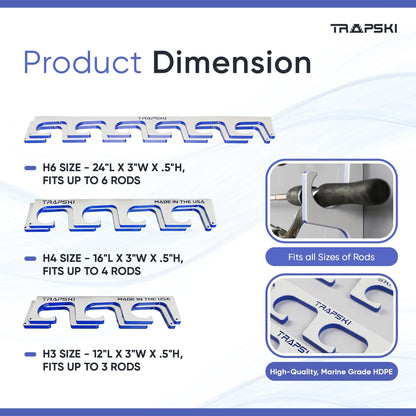 3, 4, 6+ Fishing Rod Racks Wall or Ceiling Mount Fishing Pole Storage Rack - Tampa Home & Garden Store