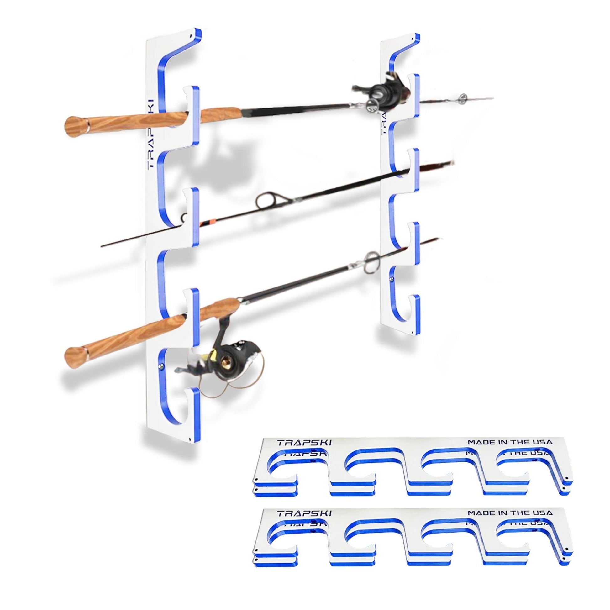 3, 4, 6+ Fishing Rod Racks Wall or Ceiling Mount Fishing Pole Storage Rack - Tampa Home & Garden Store