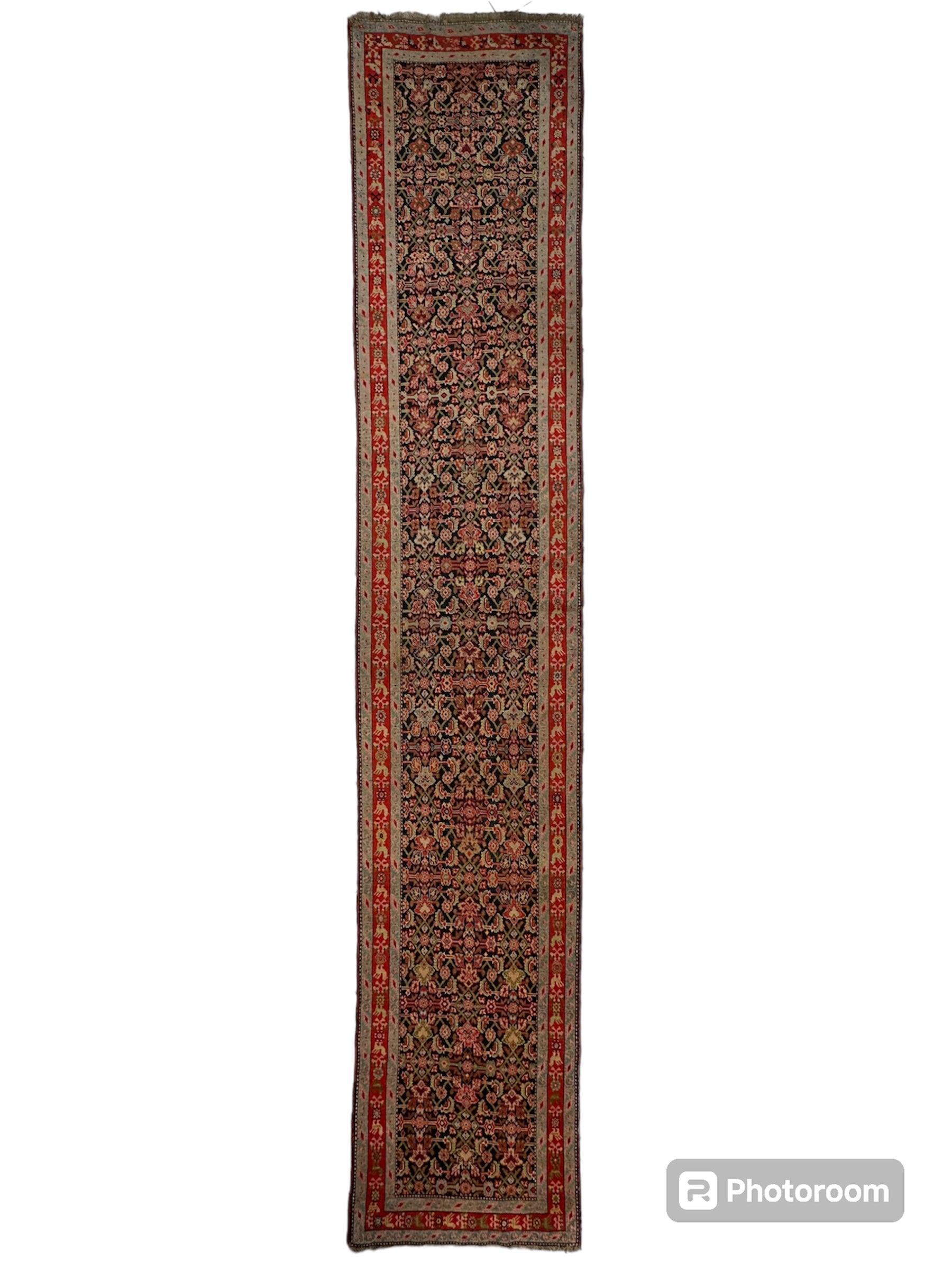 3’4” x 17’ Karabkah Antique Caucasian Wool on Wool Runner - Tampa Home & Garden Store