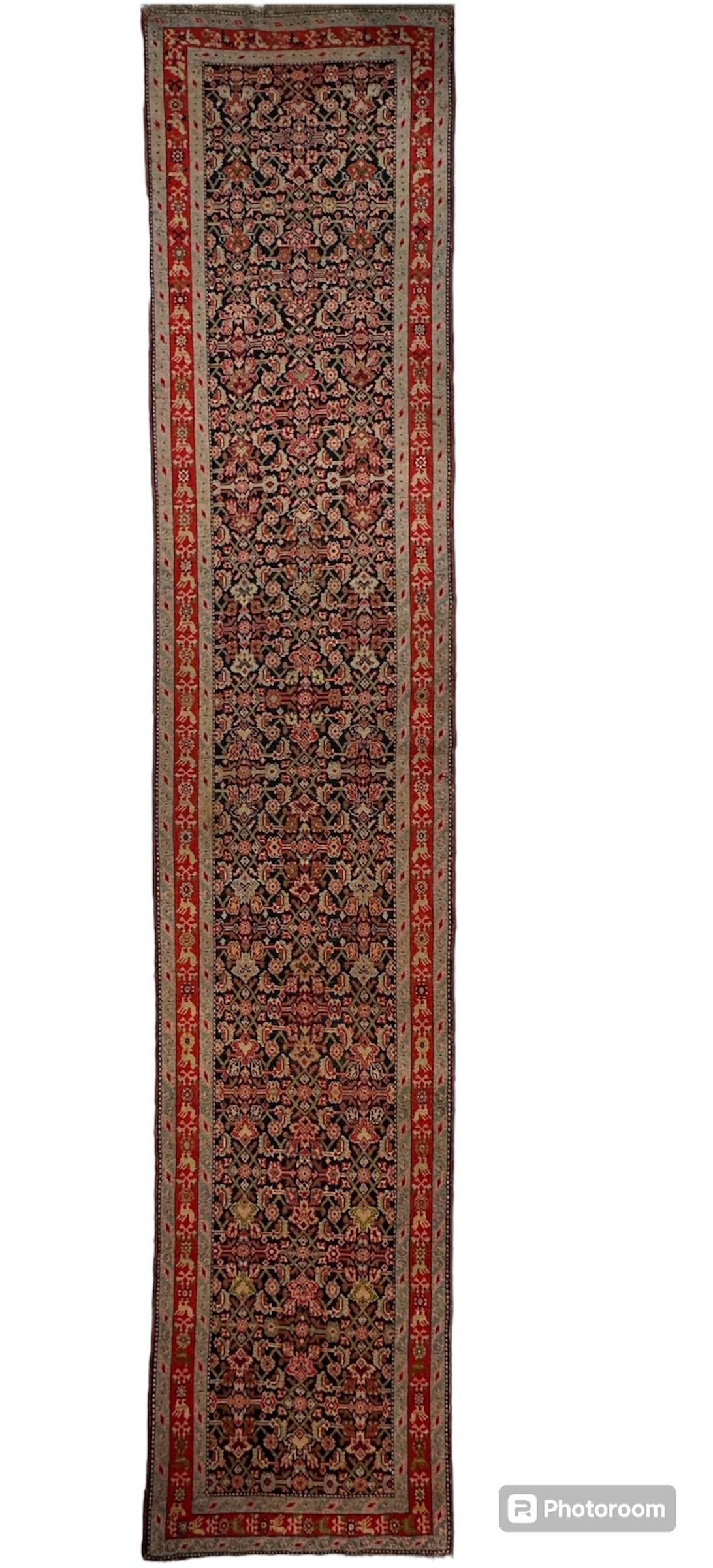 3’4” x 17’ Karabkah Antique Caucasian Wool on Wool Runner - Tampa Home & Garden Store