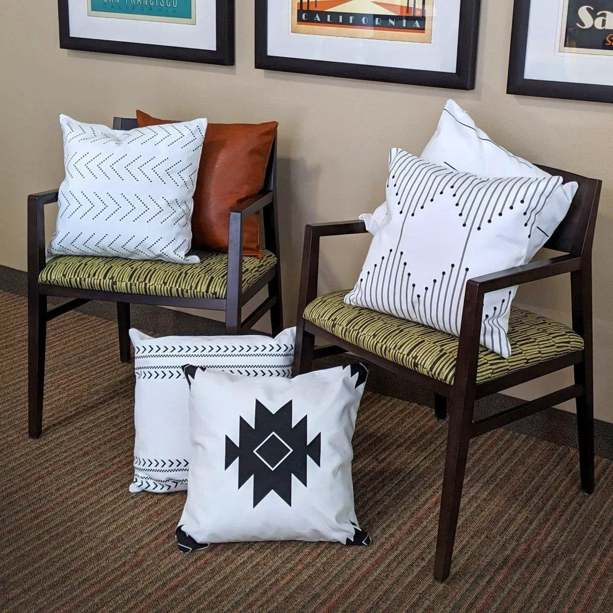 Amber and Farmhouse Pillow Set 18x18 Inches