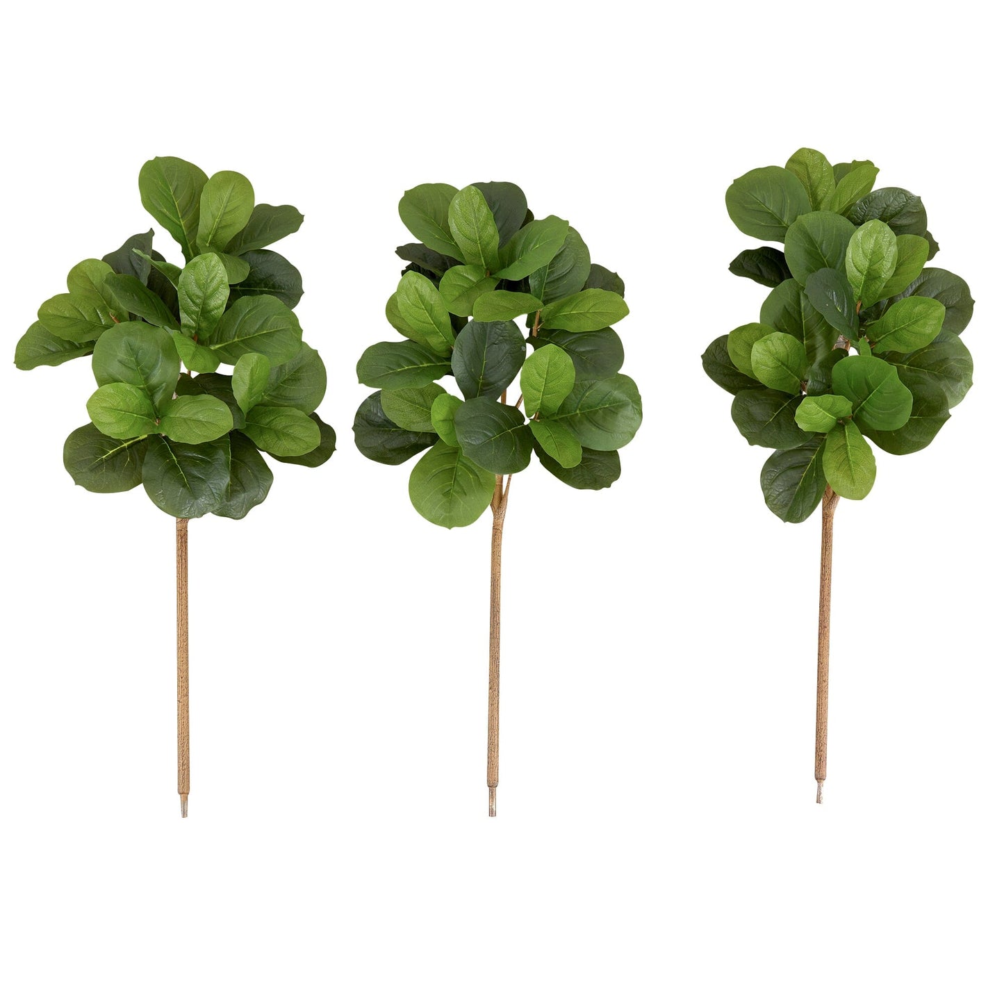 3.5’ Artificial Fiddle Leaf Fig Tree - Set of 3 (No Pot) - Tampa Home & Garden Store