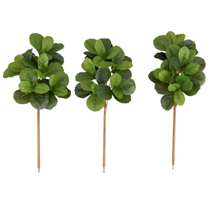 3.5’ Artificial Fiddle Leaf Fig Tree - Set of 3 (No Pot) - Tampa Home & Garden Store