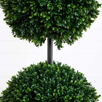 3.5’ Boxwood Double Ball Artificial Topiary Tree UV Resistant (Indoor/Outdoor) - Tampa Home & Garden Store