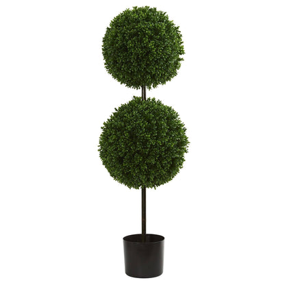 3.5’ Boxwood Double Ball Artificial Topiary Tree UV Resistant (Indoor/Outdoor) - Tampa Home & Garden Store