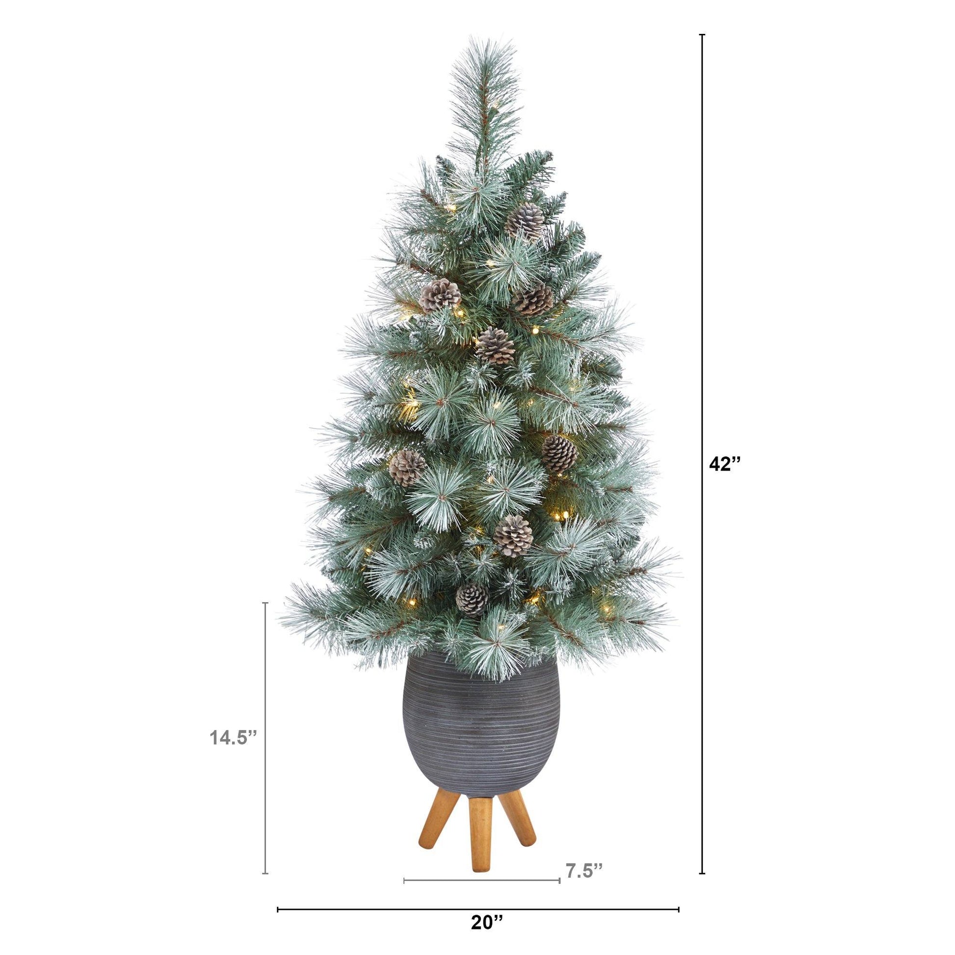 3.5’ Frosted Tip British Columbia Mountain Pine Artificial Christmas Tree - Tampa Home & Garden Store