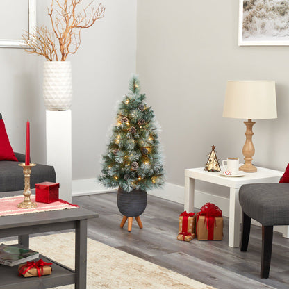3.5’ Frosted Tip British Columbia Mountain Pine Artificial Christmas Tree - Tampa Home & Garden Store