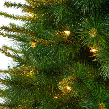 3.5’ New England Pine Artificial Christmas Tree with 50 Clear Lights and 117 Bendable Branches in Iron Colored Urn - Tampa Home & Garden Store