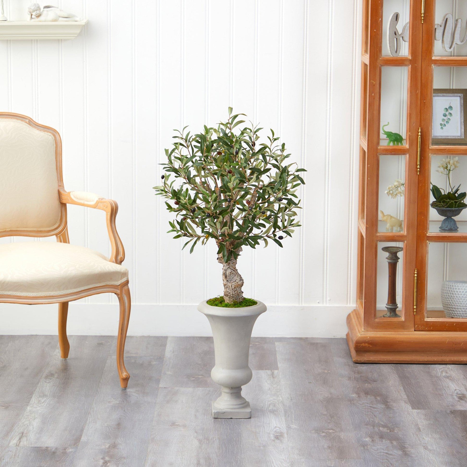 3.5’ Olive Artificial Tree in Sand Colored Urn - Tampa Home & Garden Store