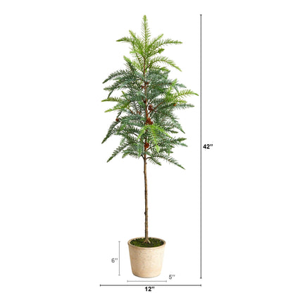 3.5' Winniepeg Artificial Pine Christmas Tree in Decorative Planter - Tampa Home & Garden Store