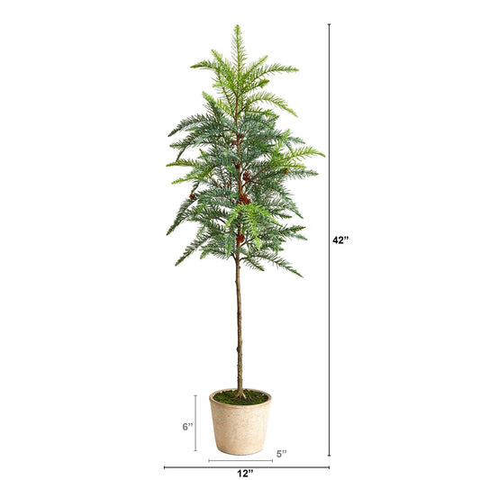 3.5' Winniepeg Artificial Pine Christmas Tree in Decorative Planter - Tampa Home & Garden Store