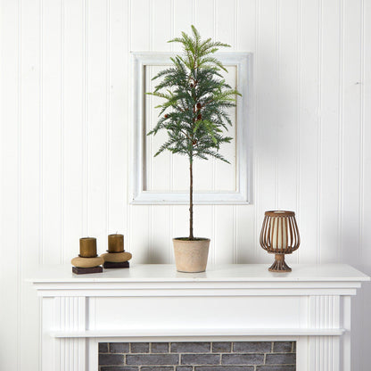 3.5' Winniepeg Artificial Pine Christmas Tree in Decorative Planter - Tampa Home & Garden Store