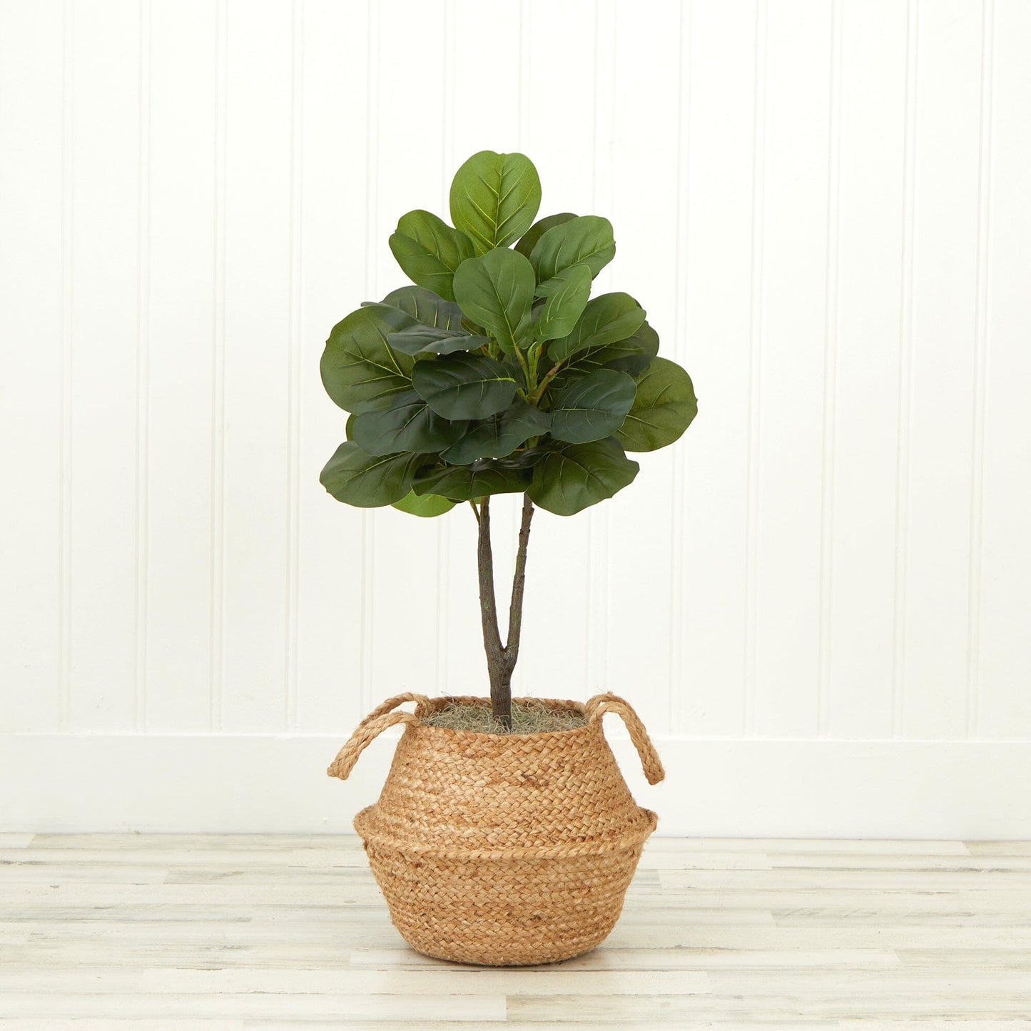 3' Artificial Fiddle Leaf Fig Tree with Handmade Cotton & Jute Woven Basket DIY Kit - Tampa Home & Garden Store