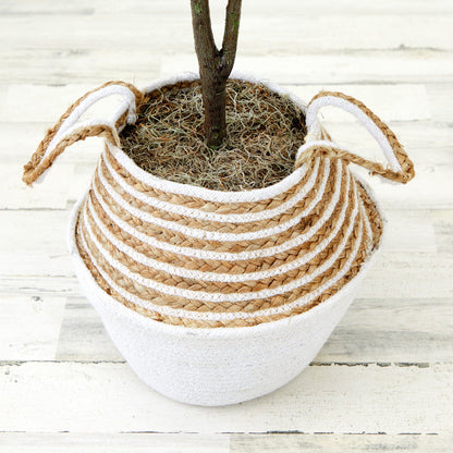 3' Artificial Fiddle Leaf Fig Tree with Handmade Cotton & Jute Woven Basket DIY Kit - Tampa Home & Garden Store