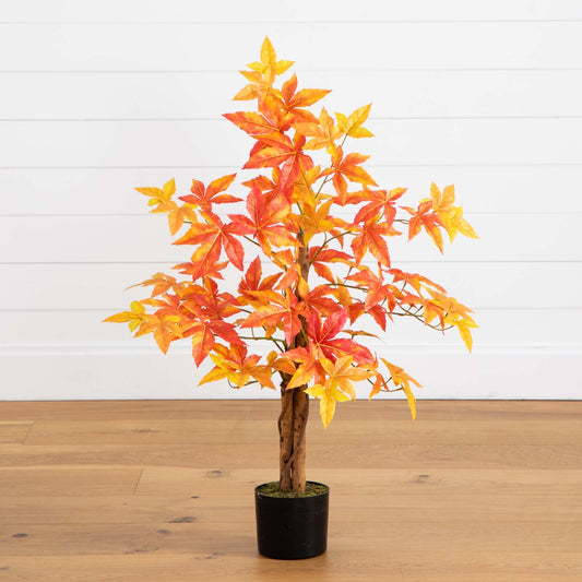 3’ Autumn Deluxe Maple Artificial Fall Tree - Tampa Home & Garden Store