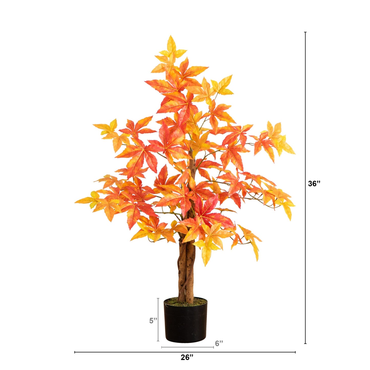 3’ Autumn Deluxe Maple Artificial Fall Tree - Tampa Home & Garden Store