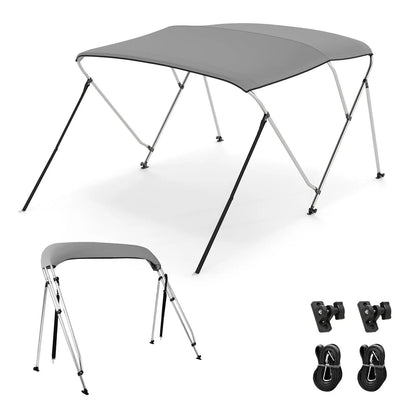 3 Bow Boat Bimini Top With Storage Boot Gray
