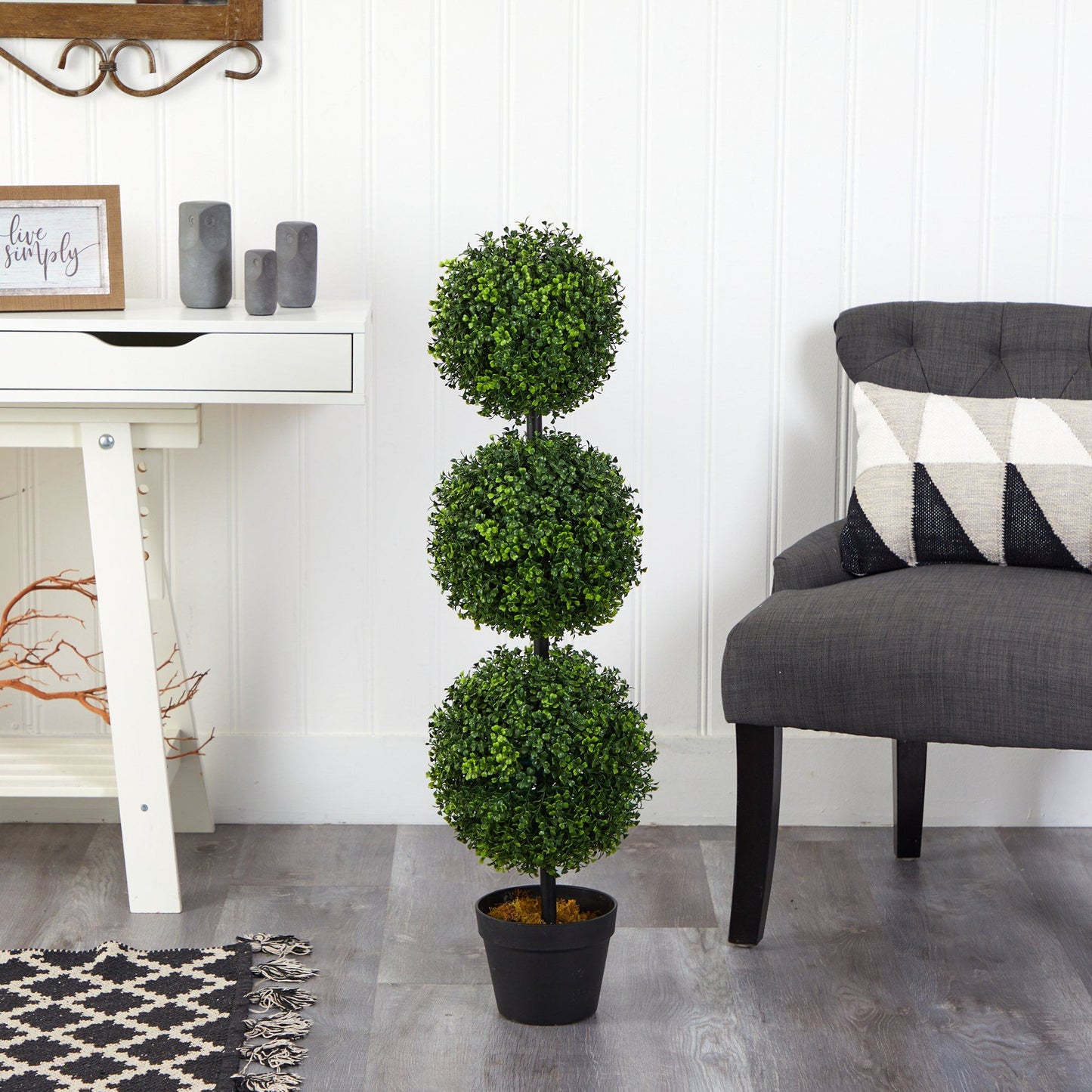 3’ Boxwood Triple Ball Topiary Artificial Tree (Indoor/Outdoor) - Tampa Home & Garden Store