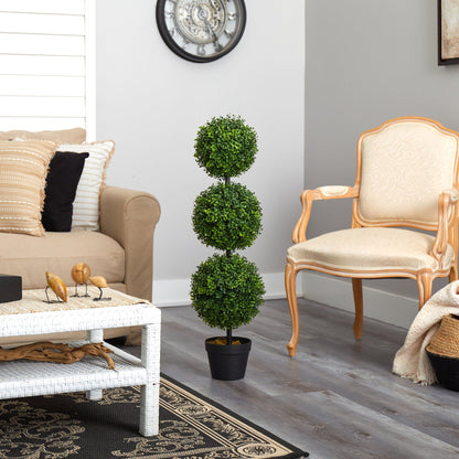 3’ Boxwood Triple Ball Topiary Artificial Tree (Indoor/Outdoor) - Tampa Home & Garden Store