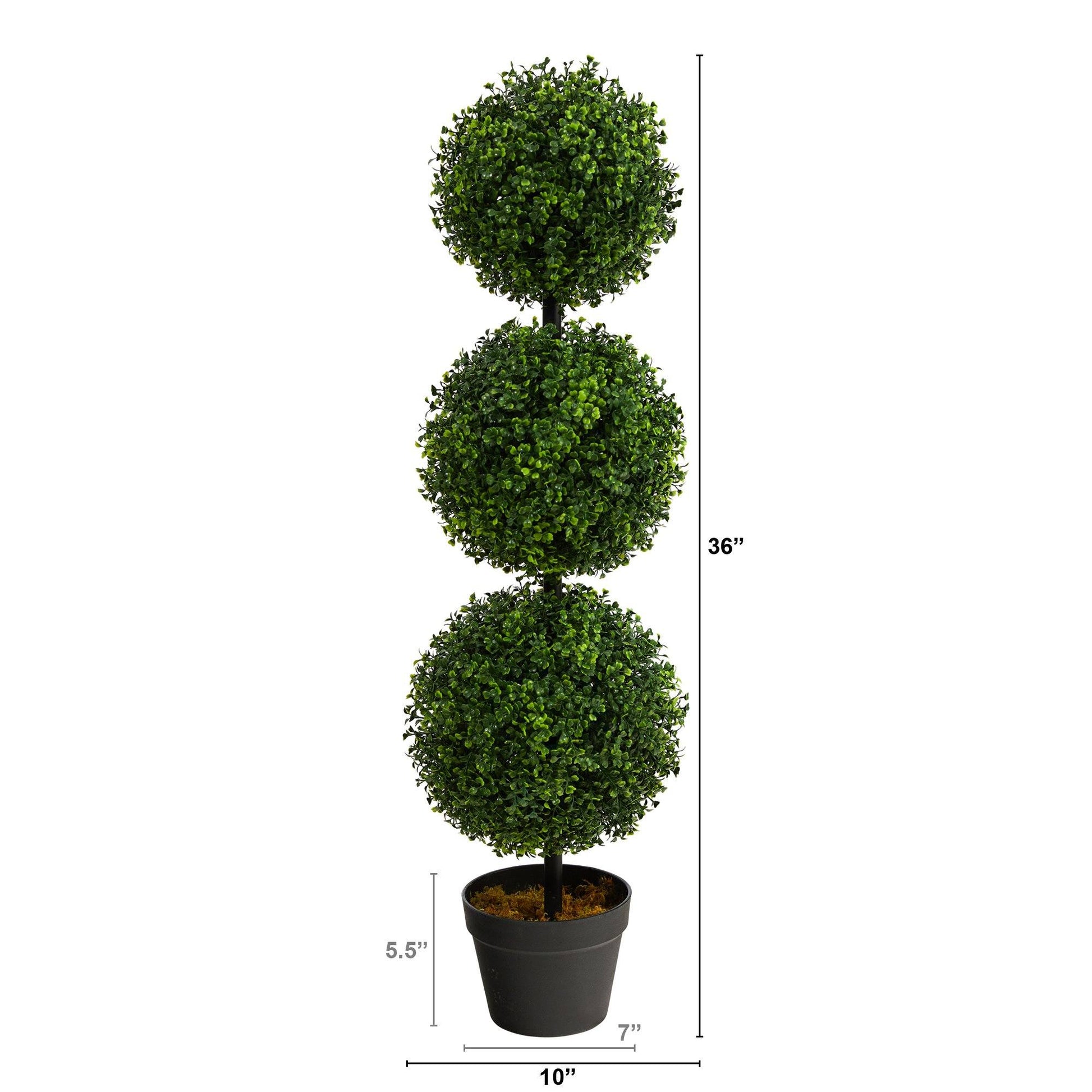3’ Boxwood Triple Ball Topiary Artificial Tree (Indoor/Outdoor) - Tampa Home & Garden Store