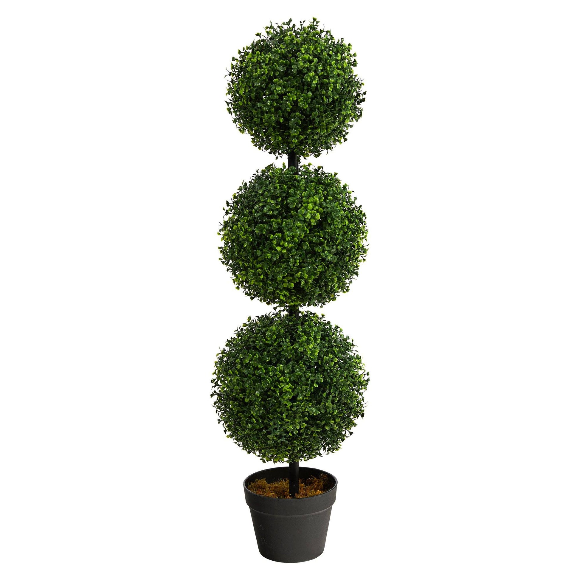 3’ Boxwood Triple Ball Topiary Artificial Tree (Indoor/Outdoor) - Tampa Home & Garden Store