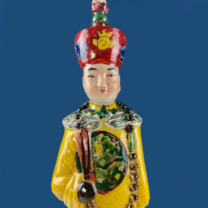 3 Ceramic Sculptures of Asian Royal Advisors or Immortals. Collection of Large Figurines of Asian Men in Traditional Chinese Clothing. Home Decor. - Tampa Home & Garden Store