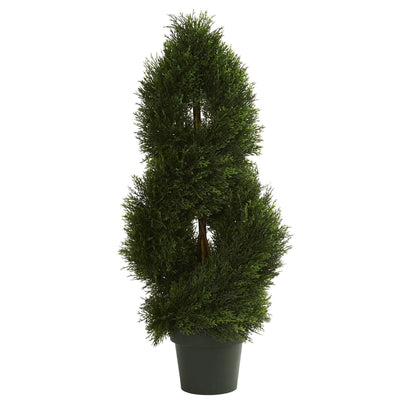 3' Double Pond Cypress Spiral Artificial Topiary Tree UV Resistant (Indoor/Outdoor) - Tampa Home & Garden Store