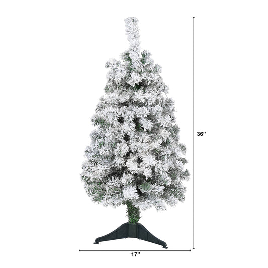3' Flocked Rock Springs Spruce Artificial Christmas Tree - Tampa Home & Garden Store