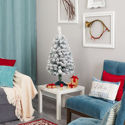 3' Flocked Rock Springs Spruce Artificial Christmas Tree - Tampa Home & Garden Store