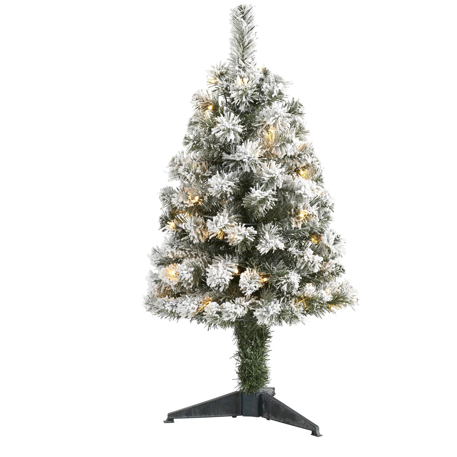 3' Flocked West Virginia Fir Artificial Christmas Tree with 50 Clear LED Lights - Tampa Home & Garden Store