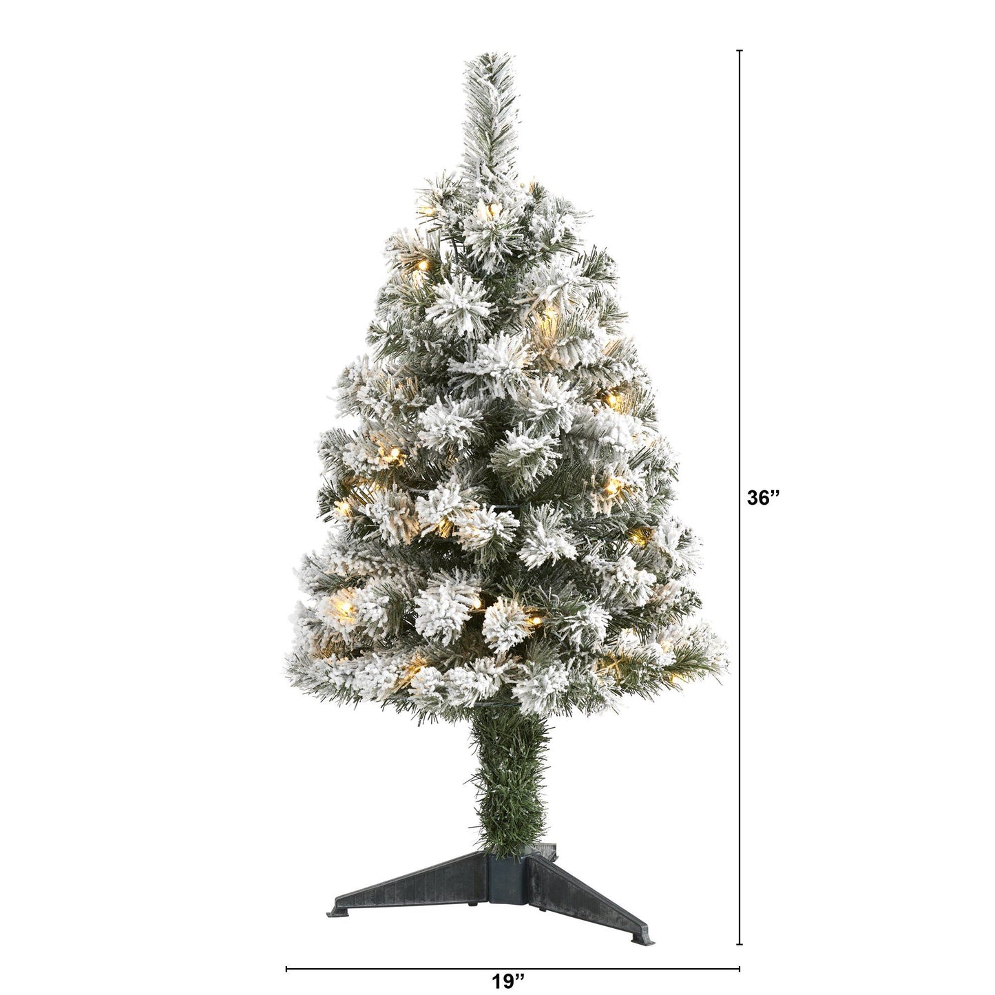 3' Flocked West Virginia Fir Artificial Christmas Tree with 50 Clear LED Lights - Tampa Home & Garden Store