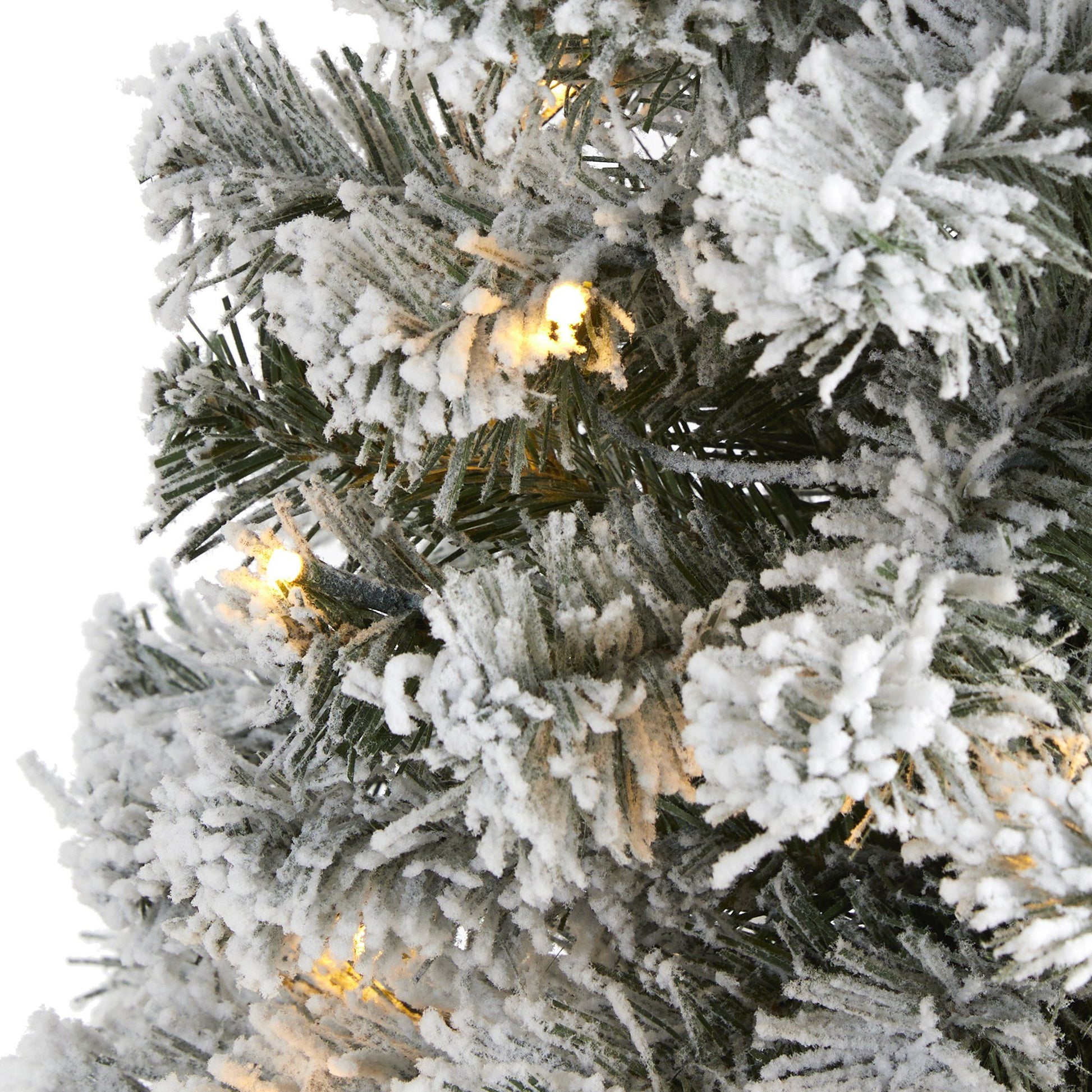 3' Flocked West Virginia Fir Artificial Christmas Tree with 50 Clear LED Lights - Tampa Home & Garden Store