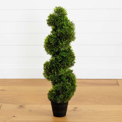 3' Grass Spiral Topiary w/Deco Planter - Tampa Home & Garden Store