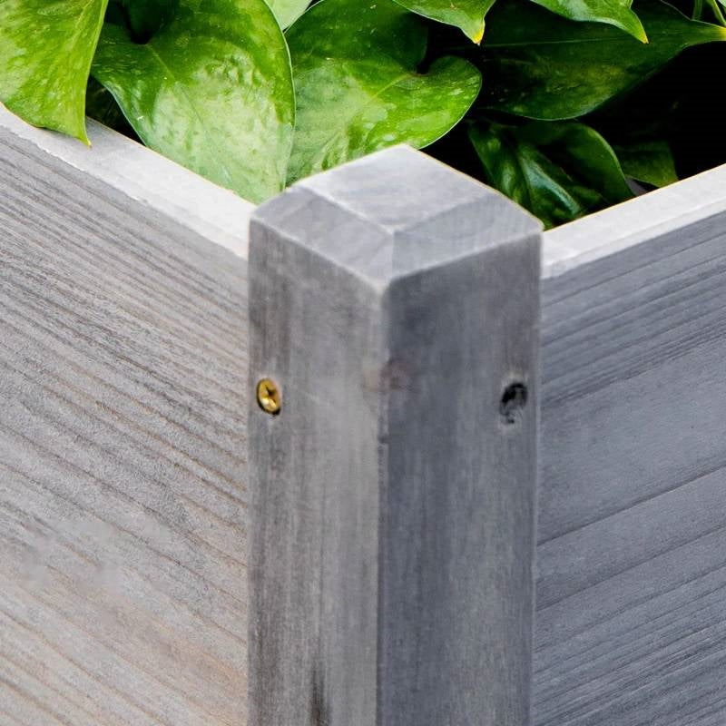 3 Grey Wood Elevated Planter Set Vegetable Herb Flowers Garden - Tampa Home & Garden Store