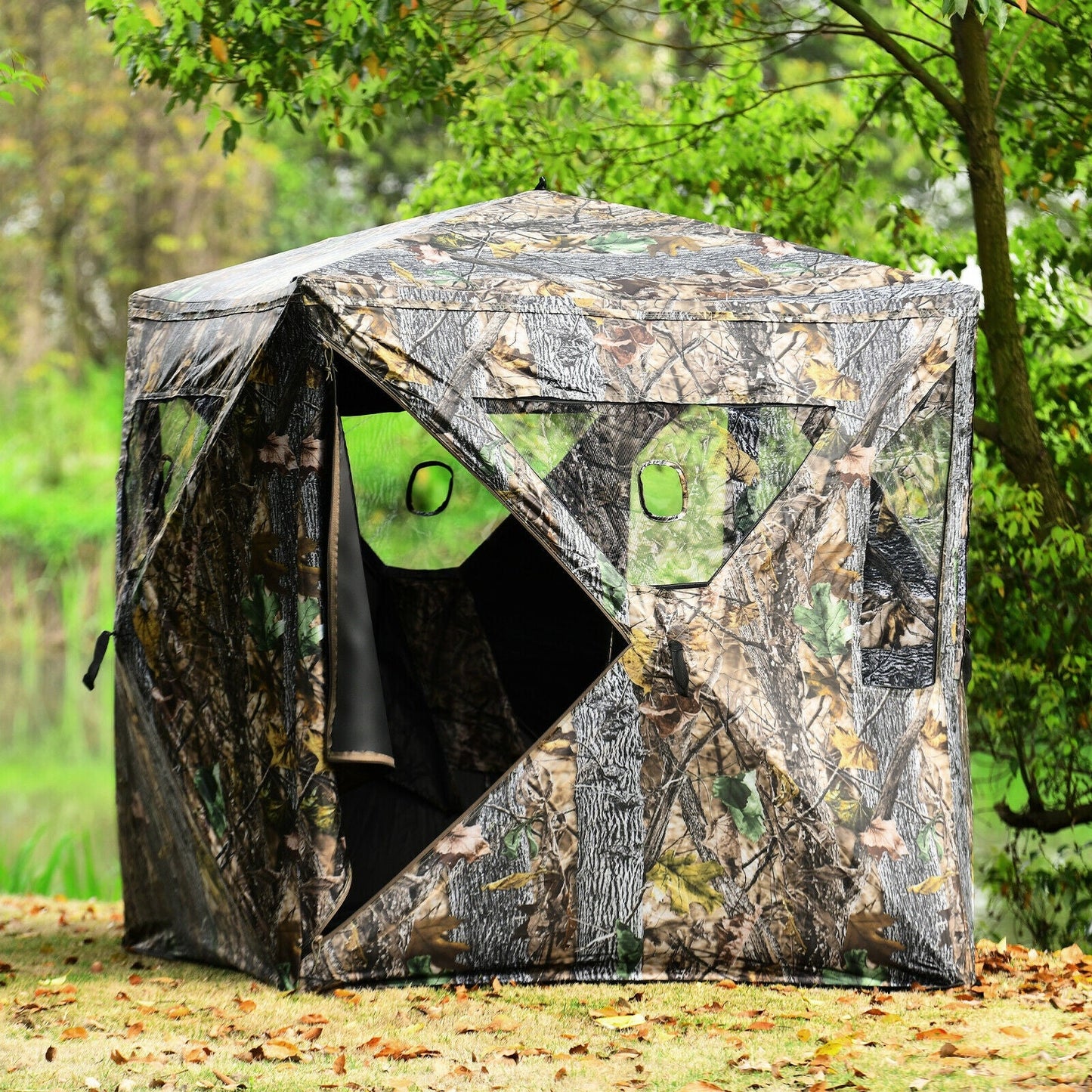 3 Person Portable Pop-Up Ground Tent with Gun Ports and Carrying Bag - Tampa Home & Garden Store