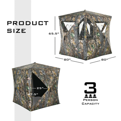 3 Person Portable Pop-Up Ground Tent with Gun Ports and Carrying Bag - Tampa Home & Garden Store