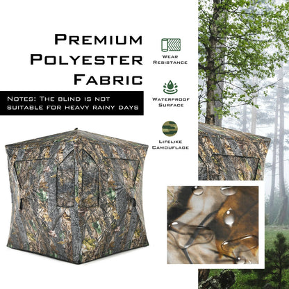 3 Person Portable Pop-Up Ground Tent with Gun Ports and Carrying Bag - Tampa Home & Garden Store