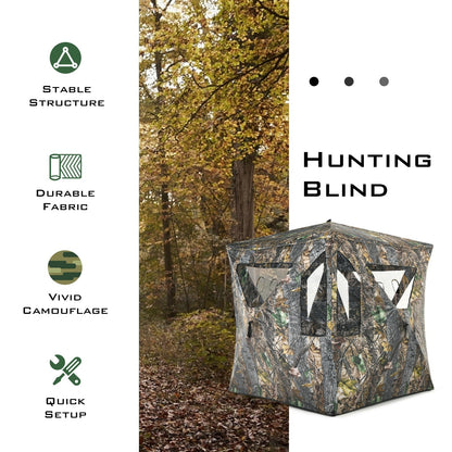 3 Person Portable Pop-Up Ground Tent with Gun Ports and Carrying Bag - Tampa Home & Garden Store
