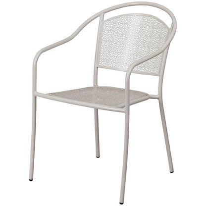 3-Piece Grey Steel Metal Outdoor Patio Furniture Set with 2 Chairs and 1 Table - Tampa Home & Garden Store
